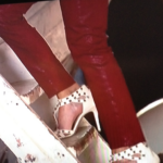 Adriana de Moura's White Studded Sandals on the Yacht