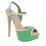 Aldo Blue Green Colorblock Sandal Pumps Joanna Krupa