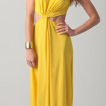 BCBG Yellow Cutout Evening Gown