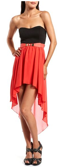Belted High Low Tube Dress Belted High Low Tuve Dress The Voice Fashion: Devyn Deloras Black & Coral Cutout Dress