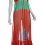Diane Von Furstenberg Beach Cover Up Colorblock Burnt Orange Maxi Dress