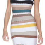 Herve Leger Multi Stripe Bandage Dress