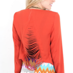 Slash Back Draped Blazer Jacket