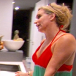Sonja Morgans Red and Teal Blue Maxi Dress Cover Up Fighting with Aviva DVF