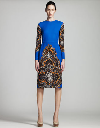 Stella McCartney Blue Long Sleeve Floral Print Dress Week 1: Britney Spears X Factor Dresses