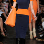 Victoria Beckham Spring 2012 Orange and Blue Colorblock Dress