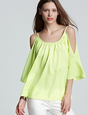 Vintage Havana Cold Shoulder Top Yellow Green Married to Jonas Fashion: Danis Dresses & Tops Part 2