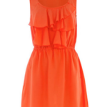 Dorothy Perkins Ruffle Front Dress Orange