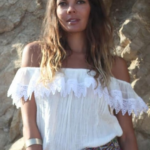 Jen's Pirate Booty Lace Off The Shoulder Blouse White