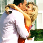 Joanna Krupa Orange and Pink Colorblock One Shoulder Dress
