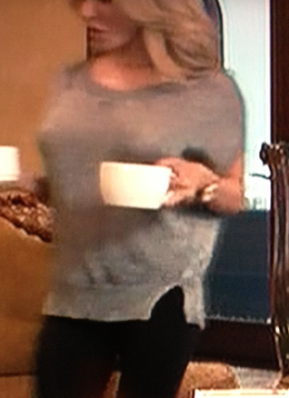 Lisa Hocstein Silver Sweater Talking To Her Husband Lisa Hochsteins Silver Short Sleeve Sweater