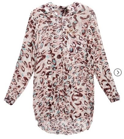 Leopard Long Sleeve Blouse Camille Grammers Leopard Blouse