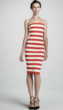 Alexia Echevarria&39s Red &amp White Striped Dress  Big Blonde Hair