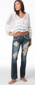 A7 Jeans with Rips Melissa Gorga Crystal Distressed