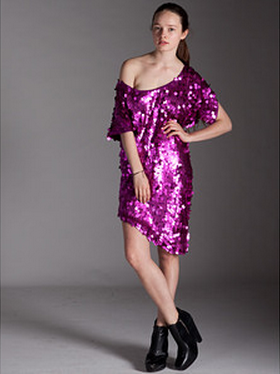 Brian Lichtenberg Grecian Sequin Purple Fuschia Dress Teresa Giudice Posche Fashion Show
