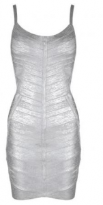 Metallic Sliver Bandage Dress
