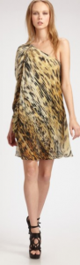 Roberto Cavalli One Shoulder Animal Print Dress