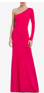 BCBG One Sleeve Pink Maxi Dress