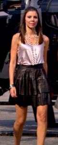 Heather Dubrow DVF Skirt, Vince Tank, Chanel Necklace, Louboutins