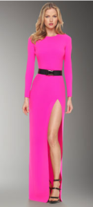 Michael Kors Hot Pink Slash Gown
