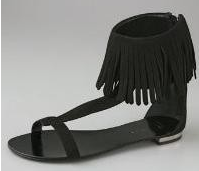 Black Fringe Sandal