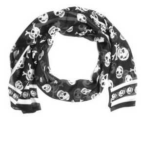 Black and white skull scarf