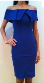 Blaque Label Off Shoulder Fitted Dress Cobalt Blue