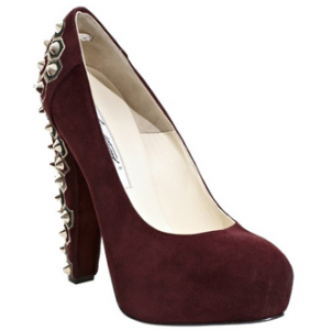 Brian Atwood Studded Pumps J Lo Maroon Spiked