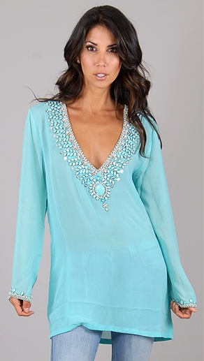 Kareena's Beaded Turquoise Tunic