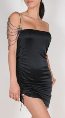 Savee Couture Chain Shoulder Dress