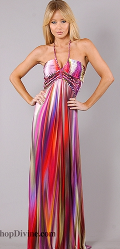 Sky Jolina Water Color Print Maxi Dress