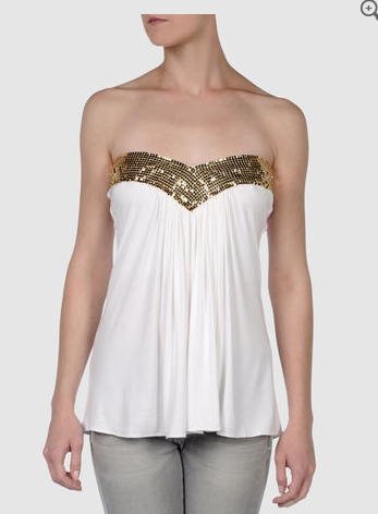 Sky White Top with gold chain