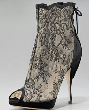 Christian Dior Lace Peep Toe Bootie Heather Dubrow