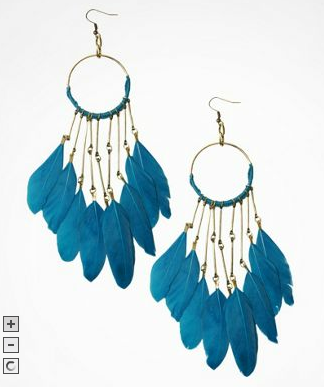 Express Blue Feather Earrings