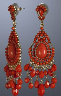 Jay Lance Coral Carbochon Earrings