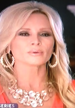 Tamra Barney Clear Crystal Bib Necklace Interview Clips BCBG