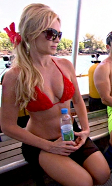 Tamra Barney Red Bora Bora Ruffle Rosette Bikini Palmela G