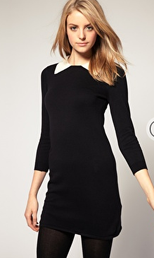 ASOS Knitted Dress with Contrast Collar