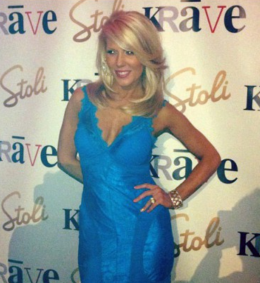 Gretchen Rossi Blue Lace Dress New Short Haircut Bebe Krave Las Vegas