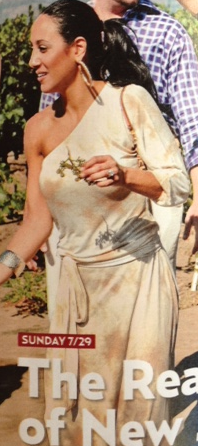 Melissa Gorga One Sleeve Tie Dye Maxi Dress brown white california