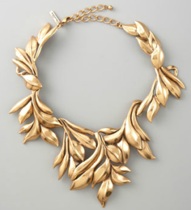 Oscar de La Renta Gold Leaf Necklace