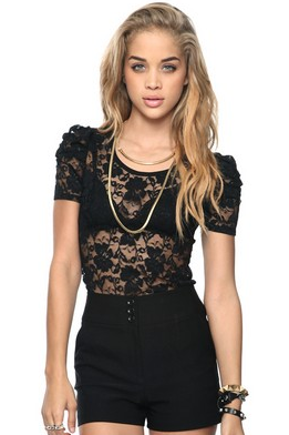 Puff Sleeve Lace Top Forever 21