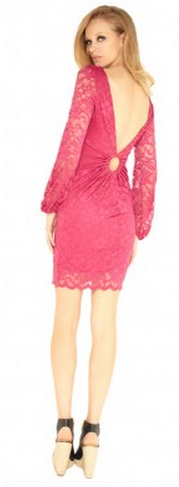 Sentimental Ring Back Lace Dress Red 2