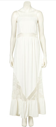 Topshop White Lace Panel Maxi Dress