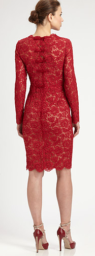 Valentino Bow Back Red Lace Dress Kim Kardashian