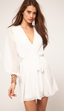 ASOS Wrap Dress with Sequin Cuff