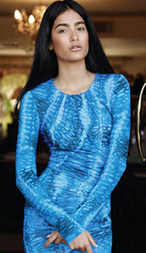 Torn by Ronny Kobo Melanie Twisted Dress in Blue