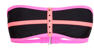colorblock bikini top Pink Black Orange