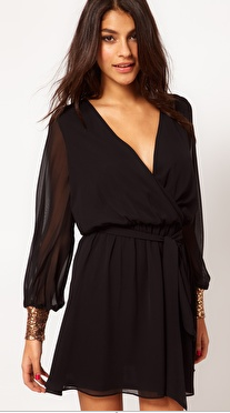 ASOS Wrap Dress with Sequin Cuff