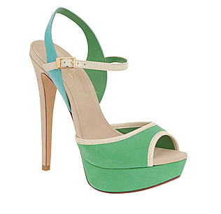 Aldo Blue Green Colorblock Sandal Pumps Joanna Krupa
